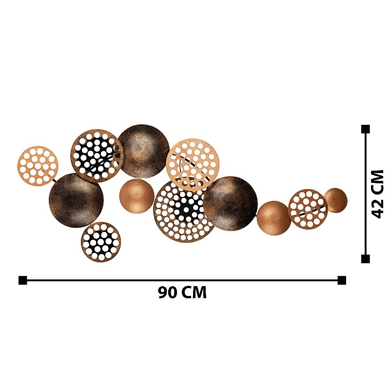 Διακοσμητικό τοίχου "KLIK-1834" από μέταλλο πολύχρωμο 90x42x8