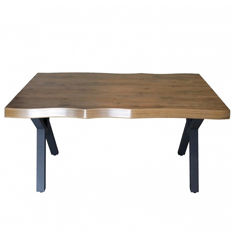 Τραπέζι "SIERA" ορθογώνιο από mdf/μέταλλο σε χρώμα καρυδί 140x80x75