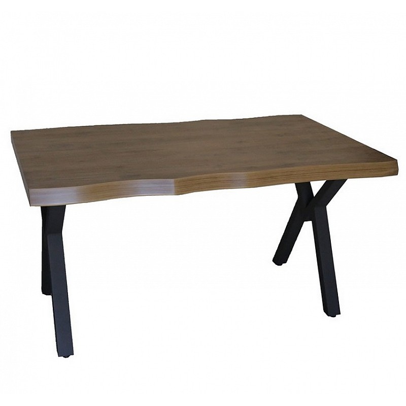 Τραπέζι "SIERA" ορθογώνιο από mdf/μέταλλο σε χρώμα καρυδί 140x80x75