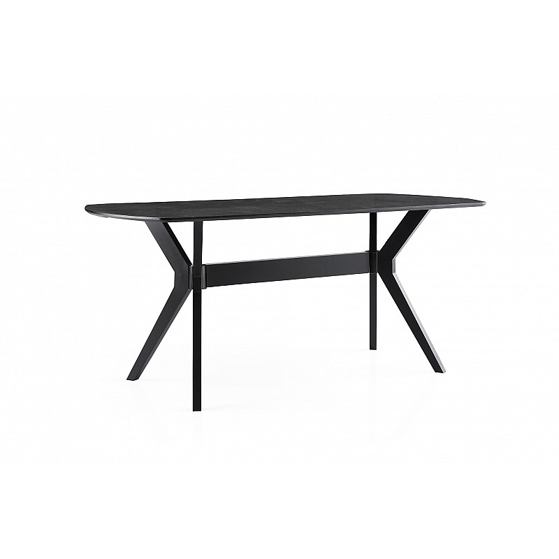 Τραπέζι "SOLID" ορθογώνιο από mdf/ξύλο σε χρώμα μαύρο μαρμάρου 180x90x78