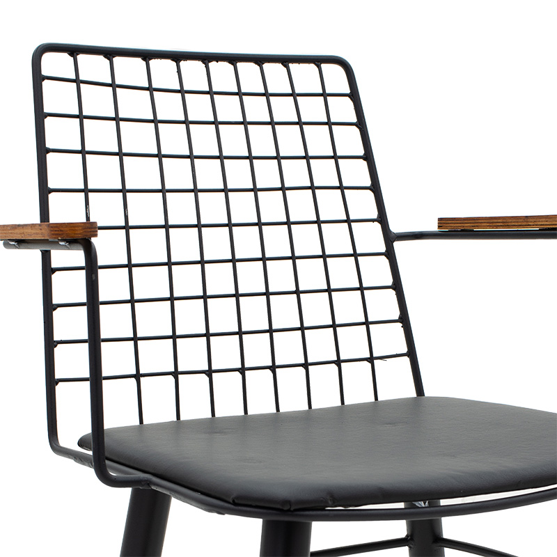 Πολυθρόνα "LORENA" από μέταλλο/pvc σε χρώμα μαύρο 54,5x57x81