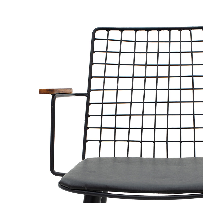 Πολυθρόνα "LORENA" από μέταλλο/pvc σε χρώμα μαύρο 54,5x57x81