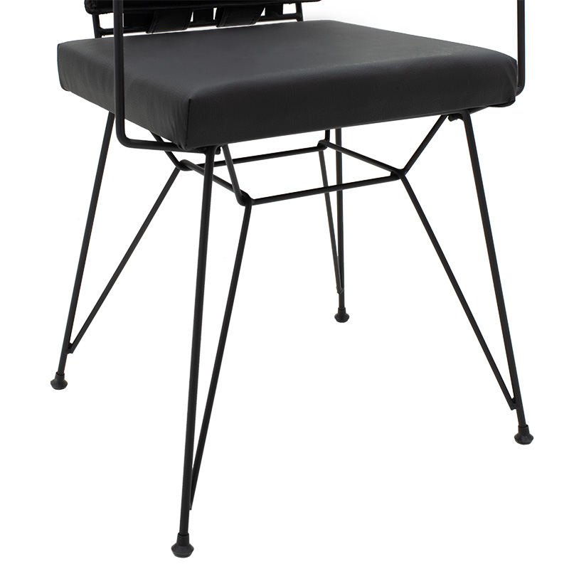 Πολυθρόνα "SUNNY" από μέταλλο/PVC σε χρώμα μαύρο 53x57x80,5