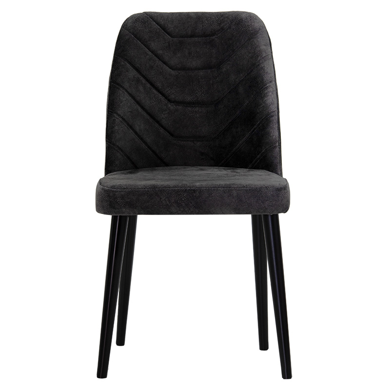 Καρέκλα "CESILIA" από ύφασμα σε χρώμα ανθρακί antique-μαύρο πόδι 50x49x90