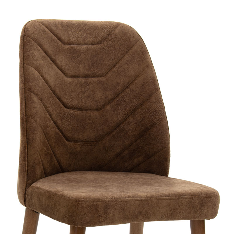 Καρέκλα "CESILIA" από ξύλο/ύφασμα σε χρώμα καφέ/sonoma 50x49x90