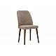 Καρέκλα "CESILIA" από ύφασμα σε χρώμα antique μπεζ-καρυδί πόδι 50x49x90