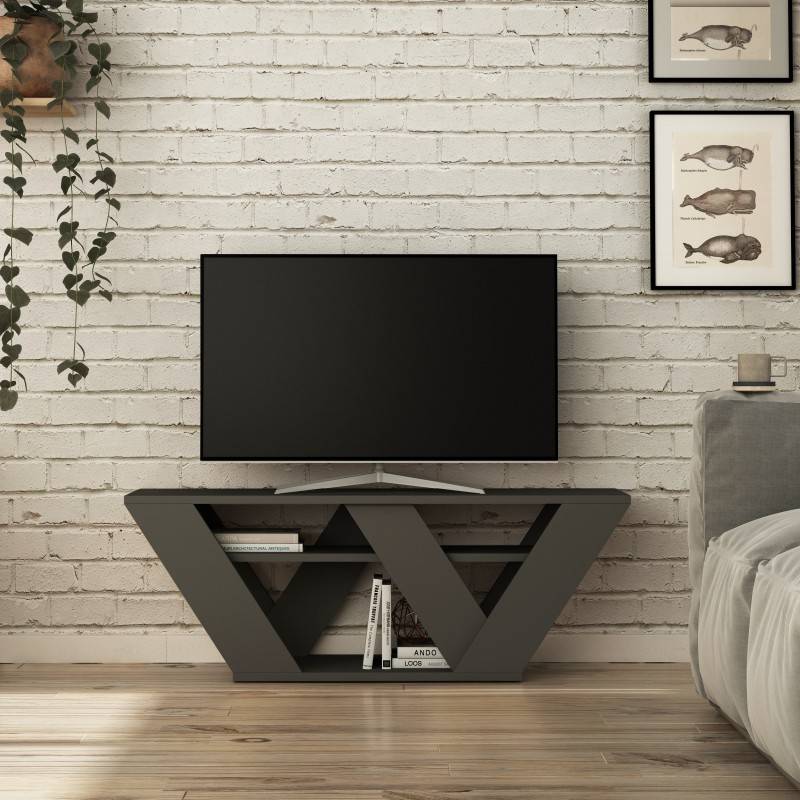 Έπιπλο τηλεόρασης "MINA" σε χρώμα ανθρακί 110x30x40