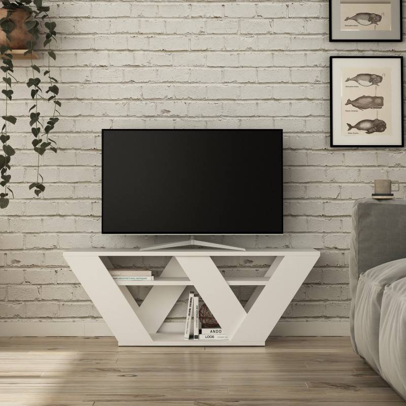 Έπιπλο τηλεόρασης "MINA" σε χρώμα λευκό 110x30x40
