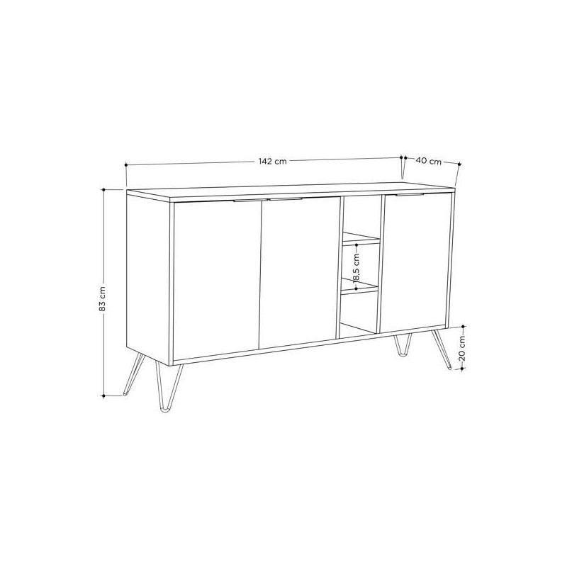Μπουφές κονσόλα "ARSAL" σε χρώμα σονόμα 142x36x83 Μπουφές κονσόλα "ARSAL" σε χρώμα σονόμα 142x36x83