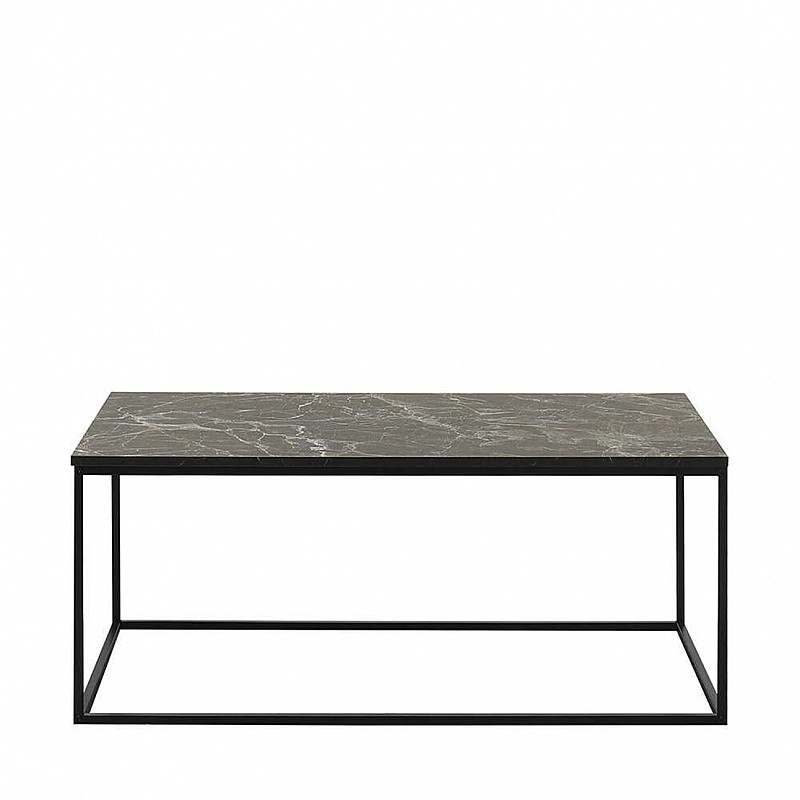 Τραπέζι σαλονιού "SQUARE" σε μαύρο χρώμα με εφέ μαρμάρου 100x60x42
