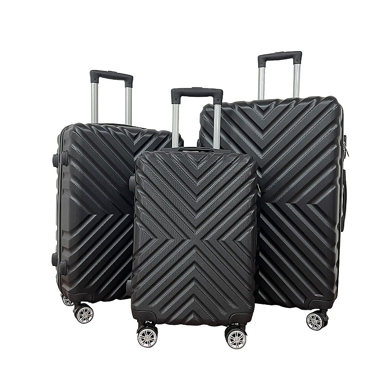 Σετ βαλίτσες 3τμχ "ROADTRIP" από ABS σε χρώμα μαύρο 50x30x75