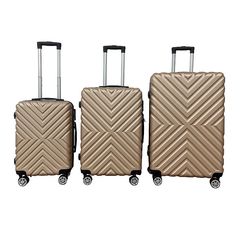 Σετ βαλίτσες 3τμχ "ROADTRIP" από ABS σε χρώμα χρυσό 50x30x75