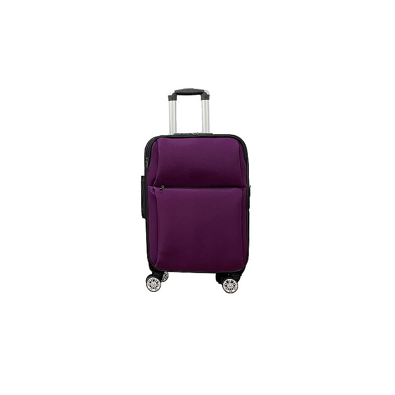 Βαλίτσα χειραποσκευή "AIRPLANE" από ύφασμα σε χρώμα μωβ 38x22x59
