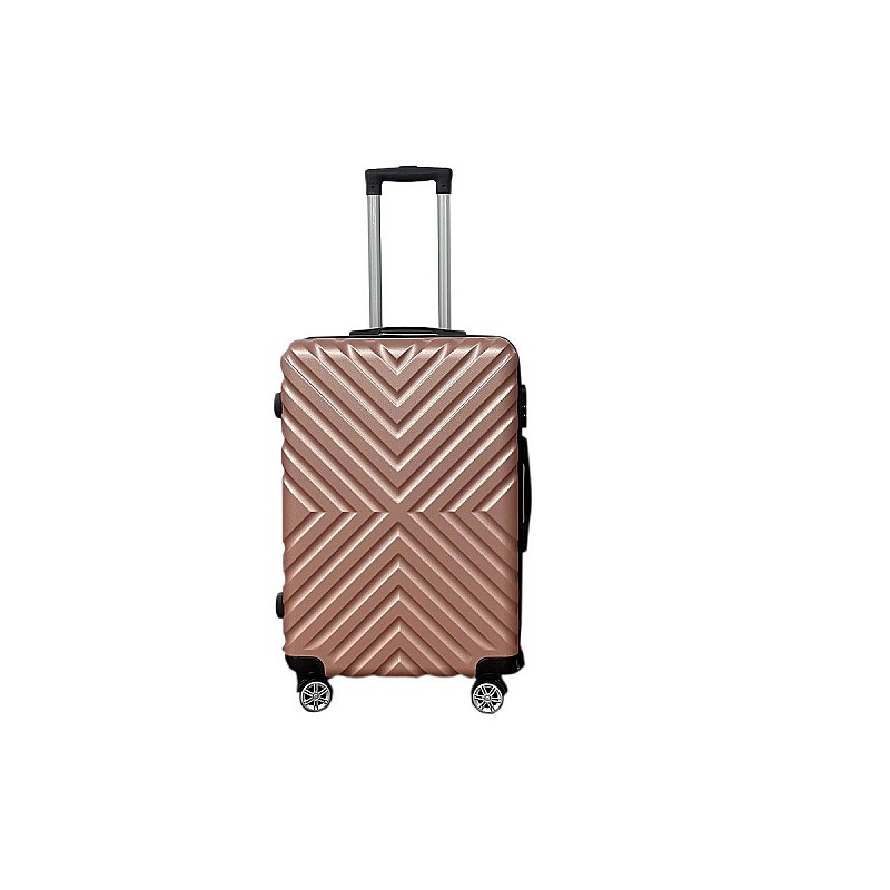 Βαλίτσα "ROADTRIP" από ABS σε χρώμα ροζ χρυσό 45x26x65