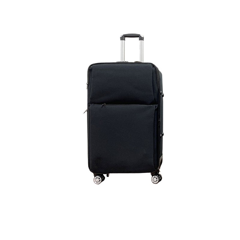 Βαλίτσα "AIRPLANE" από ύφασμα σε χρώμα μαύρο 46x29x80