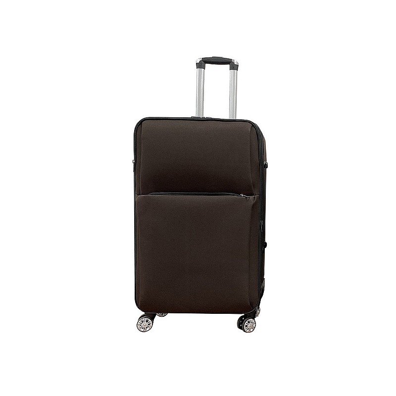 Βαλίτσα "AIRPLANE" από ύφασμα σε χρώμα καφέ 46x29x80