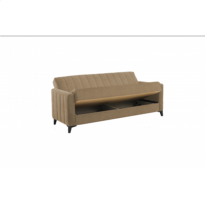 Καναπές/κρεβάτι τριθέσιος "DAISY NEW" υφασμάτινος σε χρώμα μπεζ 233x85x90