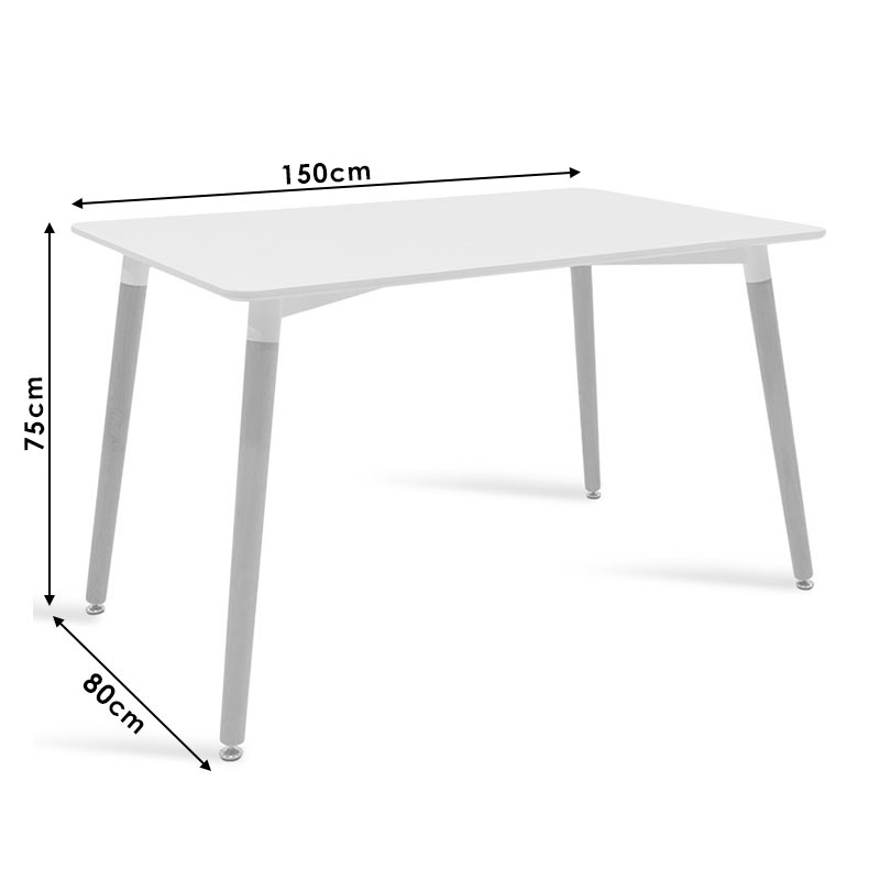 Τραπέζι "SNOW" επιφάνεια MDF λευκό 150x90x75εκ