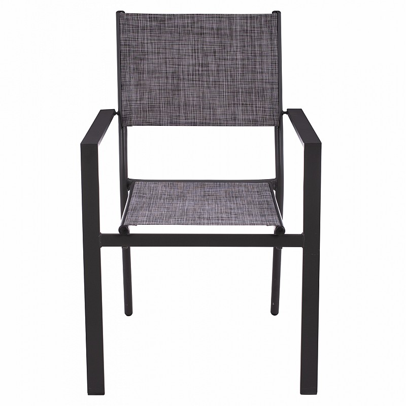 Πολυθρόνα "SANDRA" από μέταλλο/textilene σε γκρι χρώμα 57x56x90