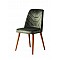 Καρέκλα "CESILIA" από ξύλο/ύφασμα βελούδο σε χρώμα κυπαρισσί 50x49x90
