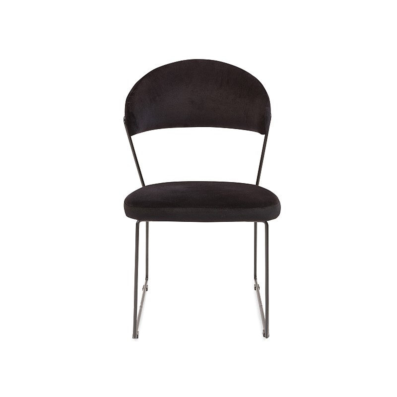 Καρέκλα ''MOON'' σε χρώμα VELVET ΜΑΥΡΟ 42x48x85εκ.