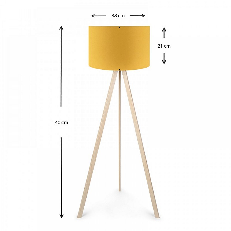 Φωτιστικό δαπέδου "CAPRICCIO" από MDF/ύφασμα σε sonoma/κίτρινο χρώμα E27 Φ38x140 Φωτιστικό δαπέδου "CAPRICCIO" από MDF/ύφασμα σε sonoma/κίτρινο χρώμα E27 Φ38x140