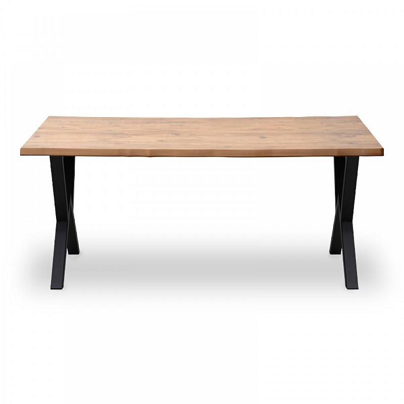 Τραπέζι "KRISTA" από MDF/μέταλλο σε χρώμα ακακία/μαύρο 120x70x75