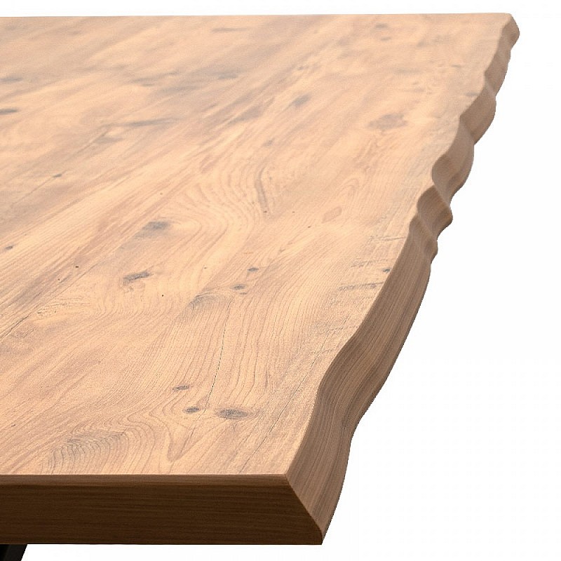 Τραπέζι "KRISTA" από MDF/μέταλλο σε χρώμα ακακία/μαύρο 200x110x75