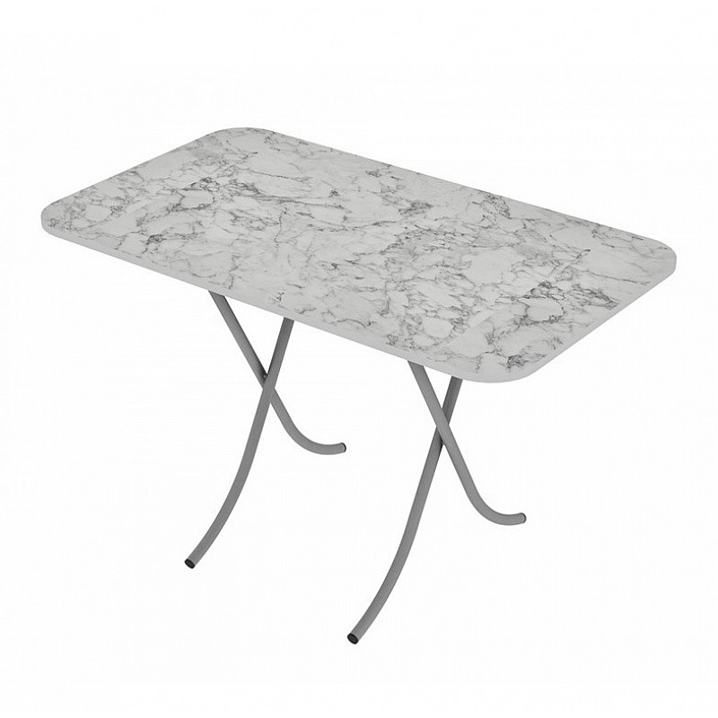 Tραπέζι "MOUNTAIN TOP" πτυσσόμενο από mdf/μέταλλο σε χρώμα λευκό μαρμάρου 110x60x75