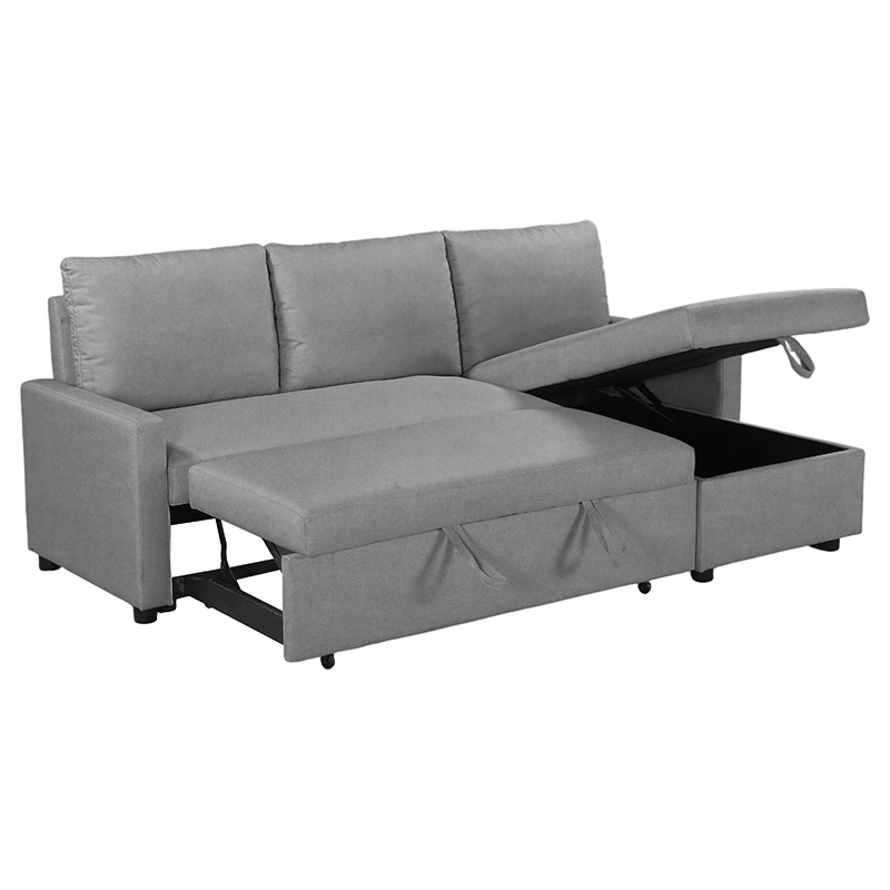 Γωνιακός καναπές κρεβάτι "ART με αποθηκευτικό χώρο γκρι ύφασμα 220x148x84