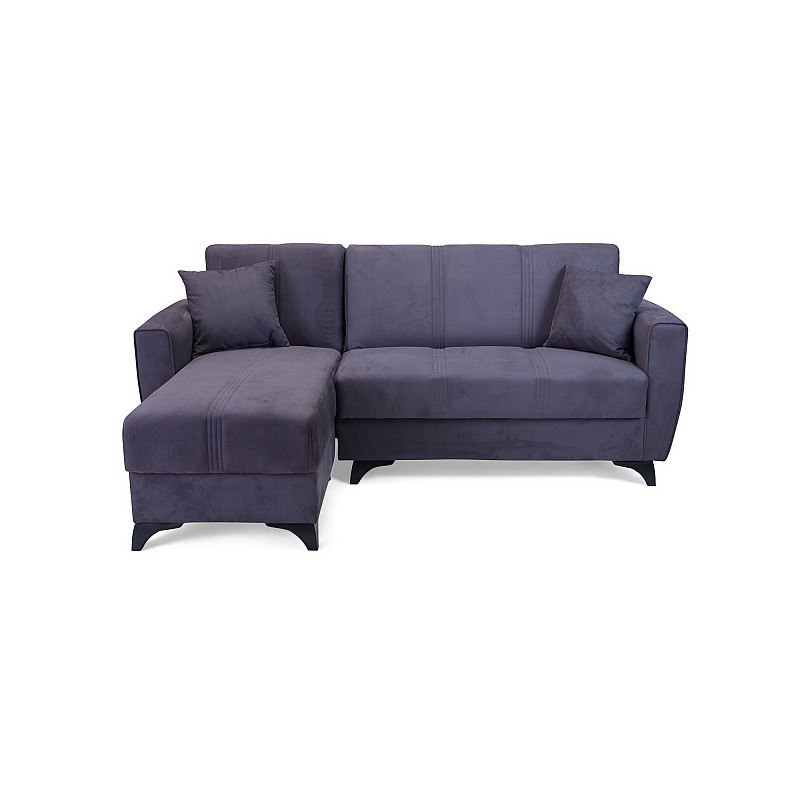 Γωνιακός καναπές κρεβάτι RAF αναστρέψιμος ύφασμα γκρι σκούρο 230x145x84