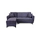 Γωνιακός καναπές κρεβάτι RAF αναστρέψιμος ύφασμα γκρι σκούρο 230x145x84