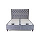 Κρεβάτι διπλό ''VERO'' με αποθηκευτικό χώρο χρώμα υφάσματος alcantara γκρι 160x200