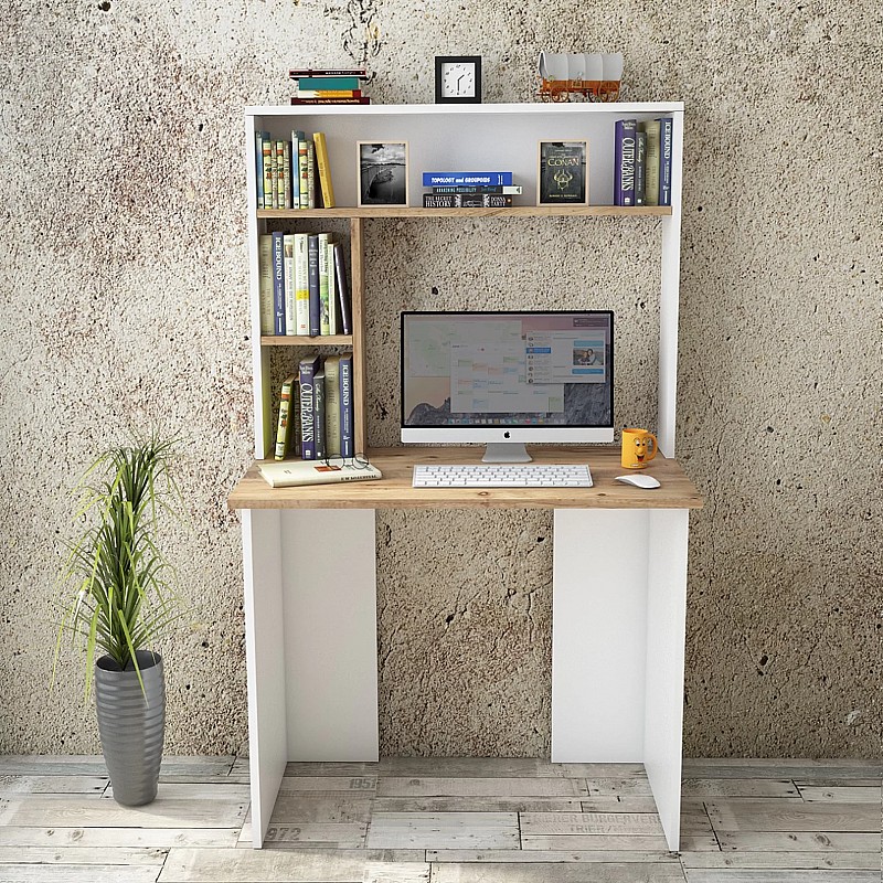 Γραφείο με ραφιέρα "VIANA" σε χρώμα atlantic pine/λευκό 90x52x148 Γραφείο με ραφιέρα "VIANA" σε χρώμα atlantic pine/λευκό 90x52x148