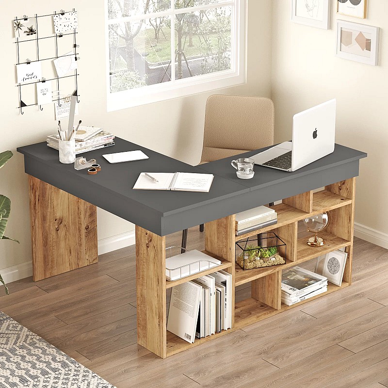 Γραφείο γωνιακό "VIANA" σε χρώμα atlantic pine/ανθρακί 115x120x72 Γραφείο γωνιακό "VIANA" σε χρώμα atlantic pine/ανθρακί 115x120x72