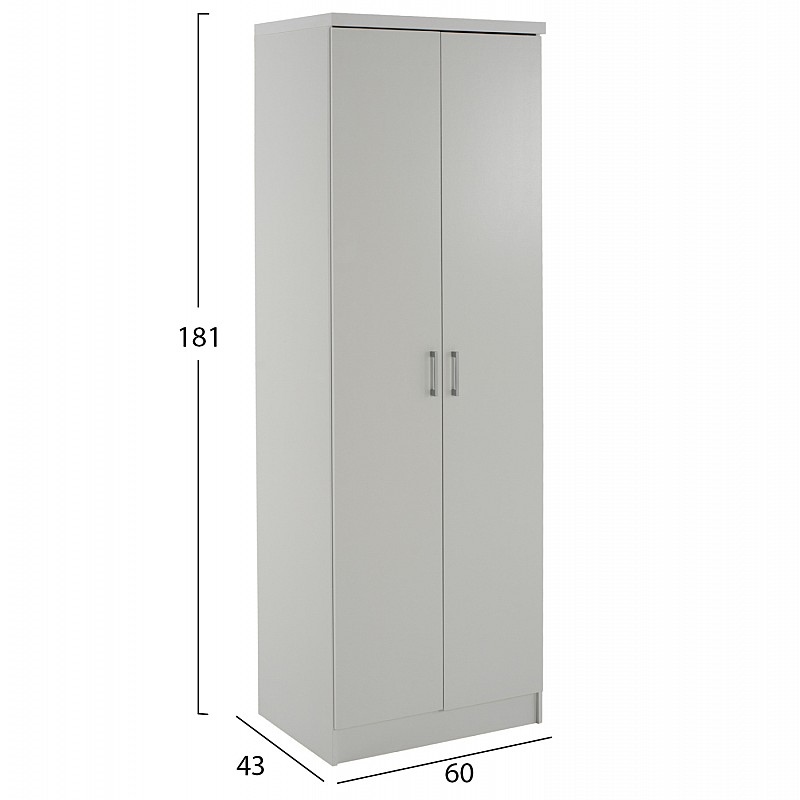 Ντουλάπα ρούχων δίφυλλη REAL χρώμα λευκό 60x42x180