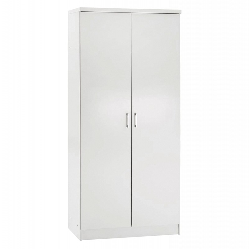 Ντουλάπα ρούχων δίφυλλη REAL χρώμα λευκό 80x42.5x180.5
