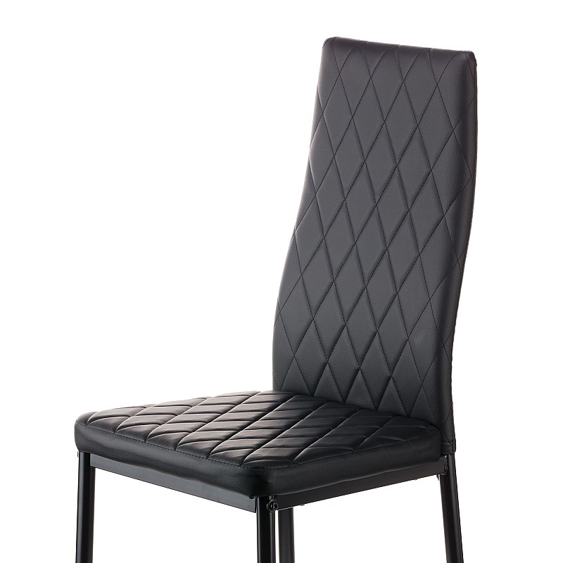 Καρέκλα Viva μέταλλο-PU μαύρο-γκρι πόδι 42x48x98