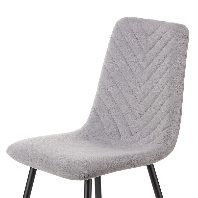 Καρέκλα Rena ύφασμα γκρι-πόδι μαύρο μεταλλικό 48x55x90