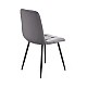 Καρέκλα Rena plus σε βελούδο ύφασμα γκρι-πόδι μαύρο μεταλλικό 48x55x90