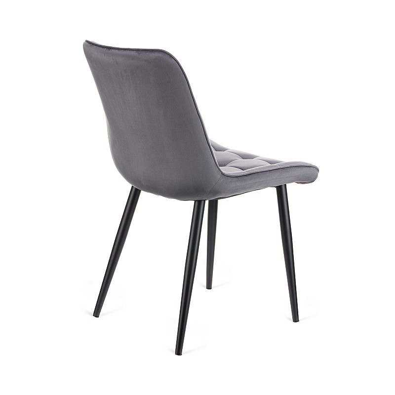 Καρέκλα Vitto γκρι βελούδο-πόδι μαύρο μέταλλο 46x62x80