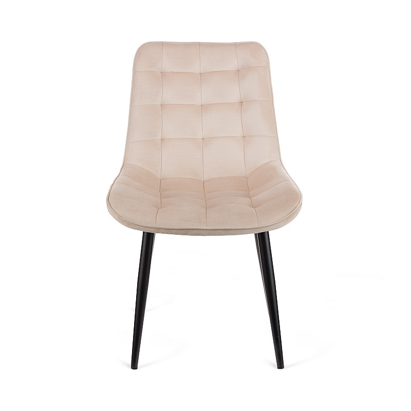 Καρέκλα Vitto μπεζ βελούδο-πόδι μαύρο μέταλλο 46x62x80