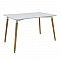Τραπέζι Snow MDF λευκό-πόδια φυσικό 120x70x76εκ