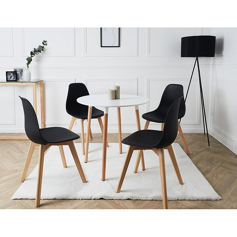 Τραπέζι Snow MDF λευκό και ξύλο οξιάς σε φυσική απόχρωση Φ120x73εκ Τραπέζι Snow MDF λευκό και ξύλο οξιάς σε φυσική απόχρωση Φ120x73εκ
