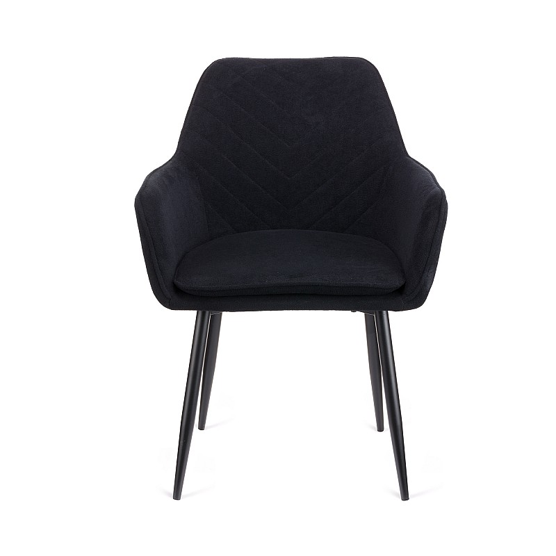 Πολυθρόνα Mari μαύρο υφασμα με πόδι μετάλλου σε μαύρη απόχρωση 48x43x87