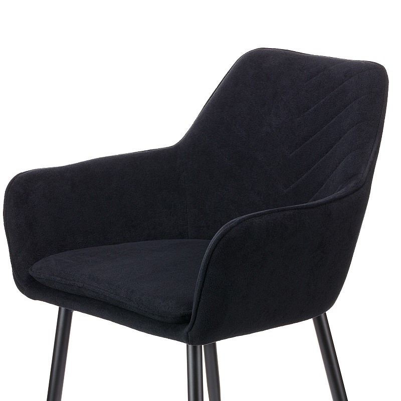 Πολυθρόνα Mari μαύρο υφασμα με πόδι μετάλλου σε μαύρη απόχρωση 48x43x87