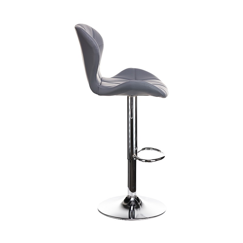 Σκαμπό μπαρ Lup pu σε γκρι χρώμα σκελετός χρωμίου 46x47x90/111