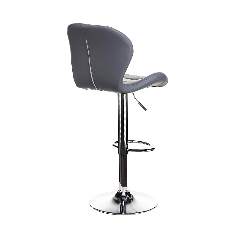 Σκαμπό μπαρ Lup pu σε γκρι χρώμα σκελετός χρωμίου 46x47x90/111