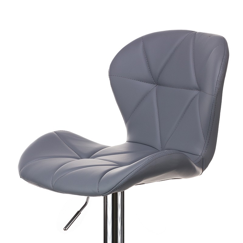 Σκαμπό μπαρ Lup pu σε γκρι χρώμα σκελετός χρωμίου 46x47x90/111