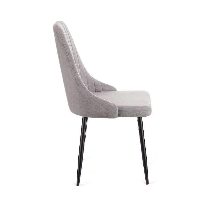 Καρέκλα Chris γκρι ύφασμα-πόδι μαύρο μέταλλο 49x55x85